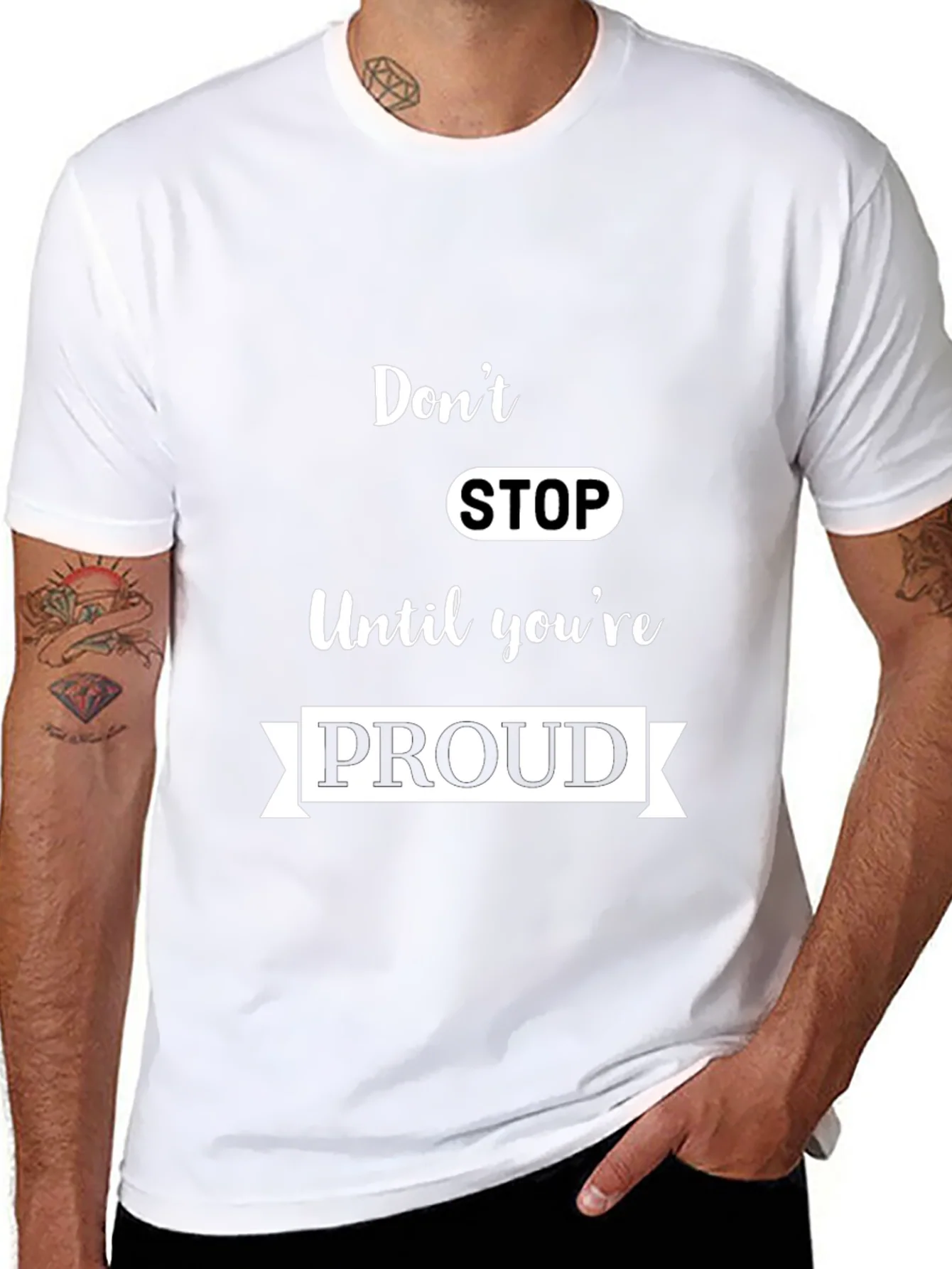 Motivational Dont Stop Black T-Shirt