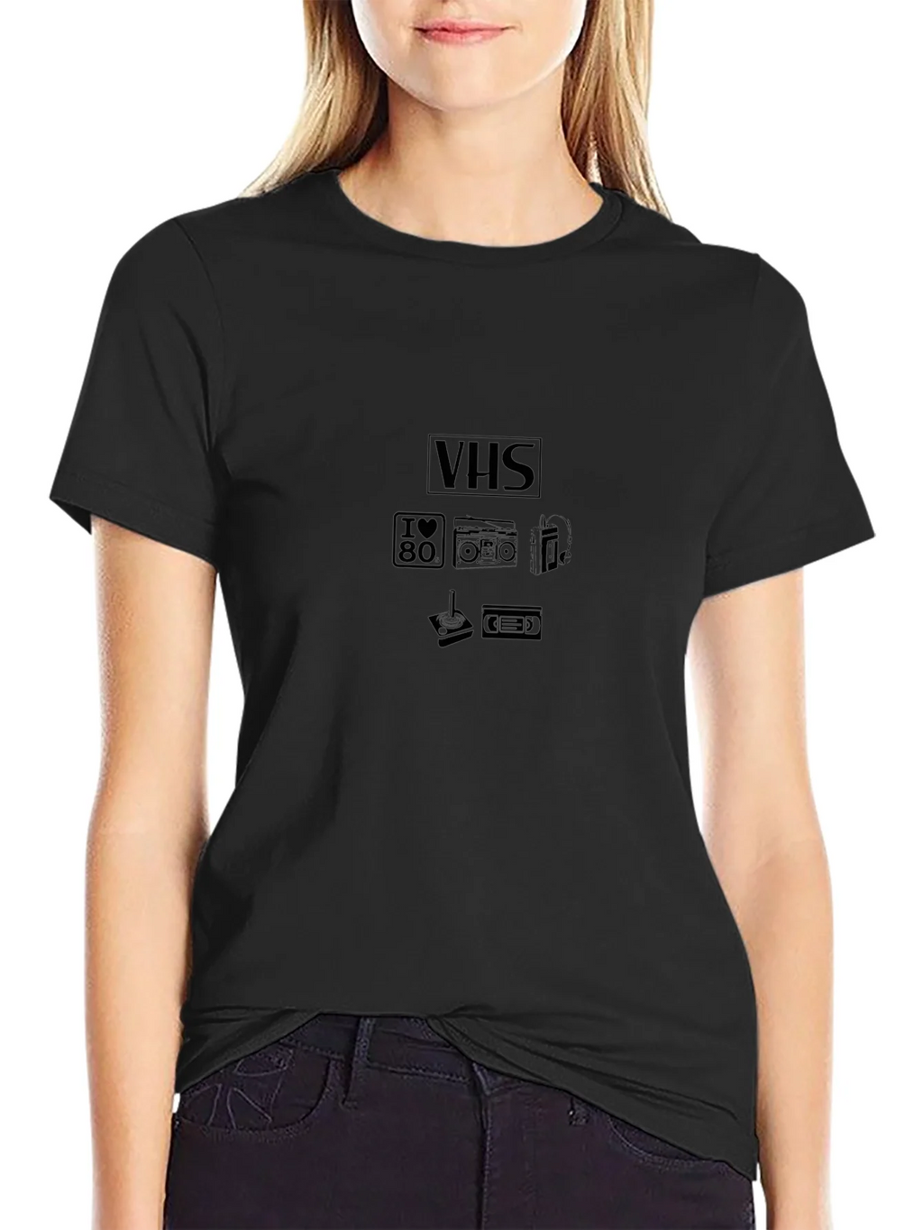 Retro VHS Era Graphic Tee - Black