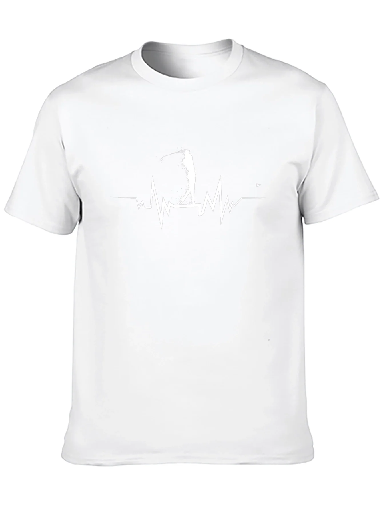 Golf Heartbeat T-Shirt - Black Graphic Tee