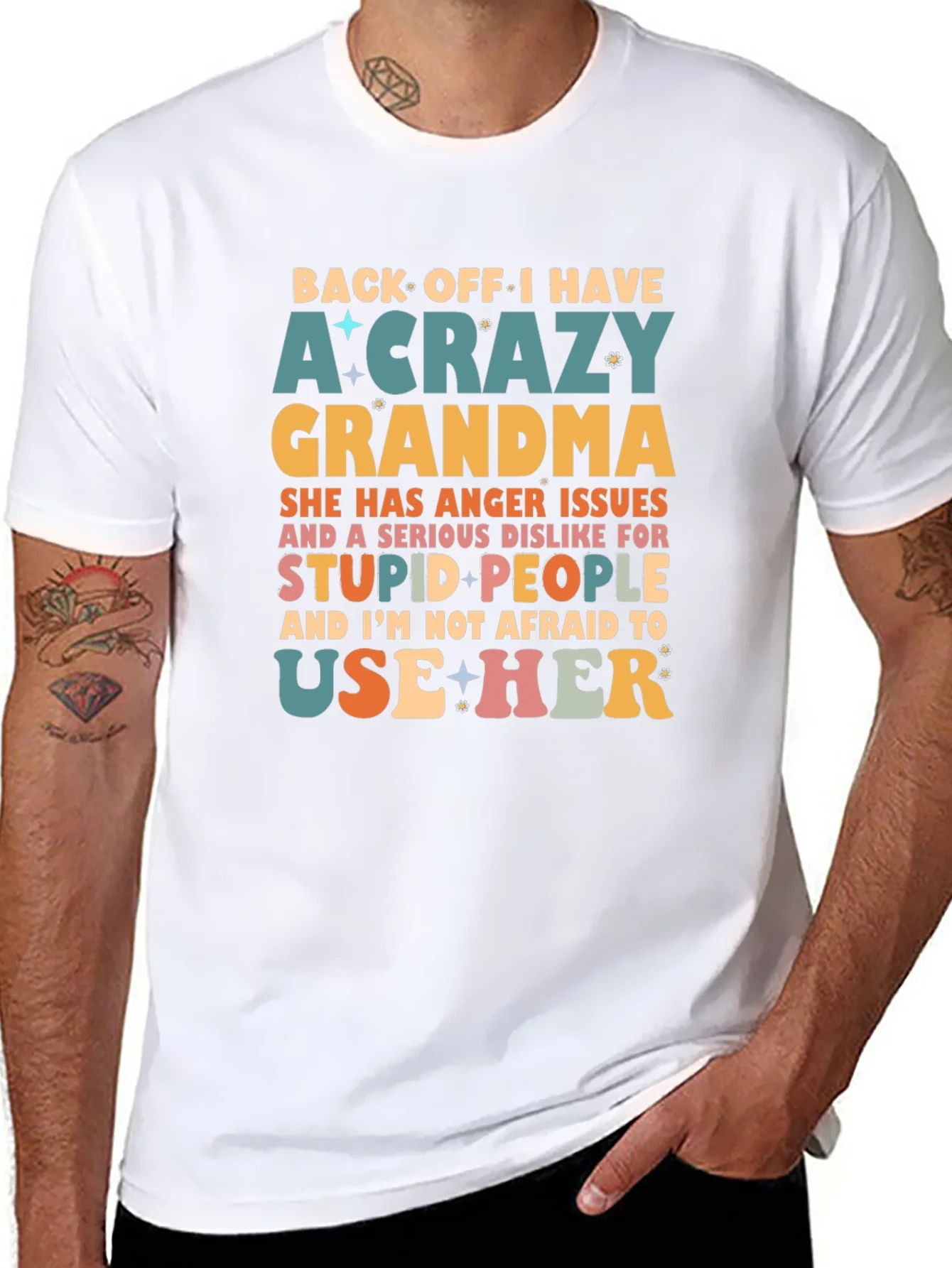 Crazy Grandma Novelty Graphic T-Shirt