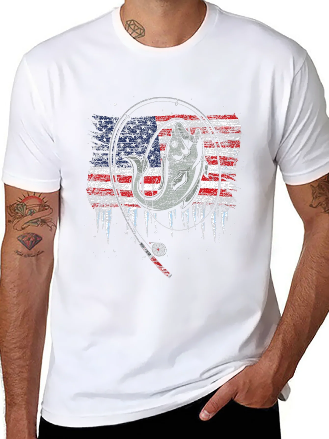 Fishing USA Flag T-Shirt