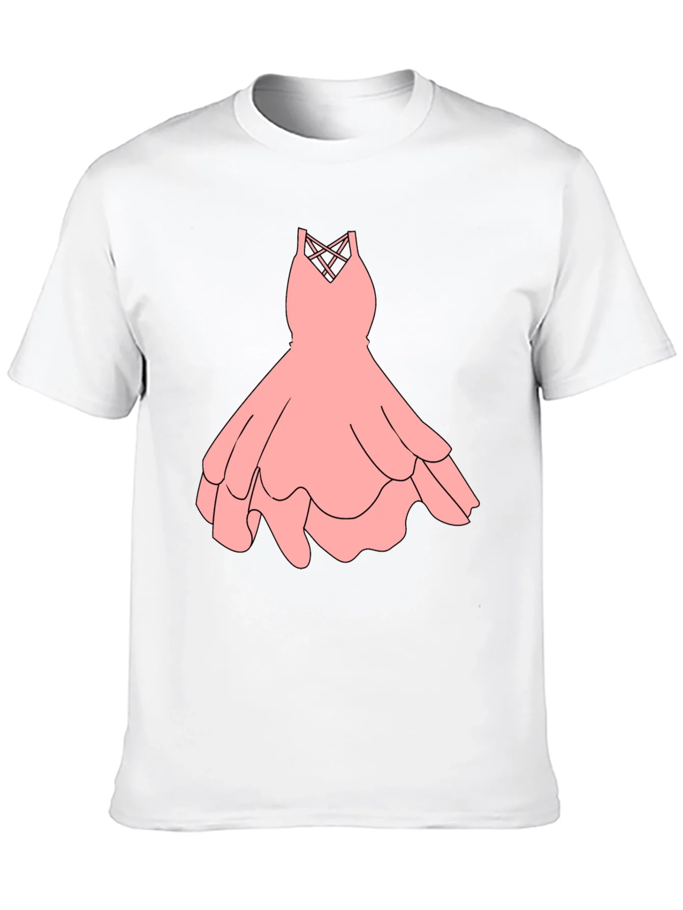 Black Tee with Pink Dress Graphic