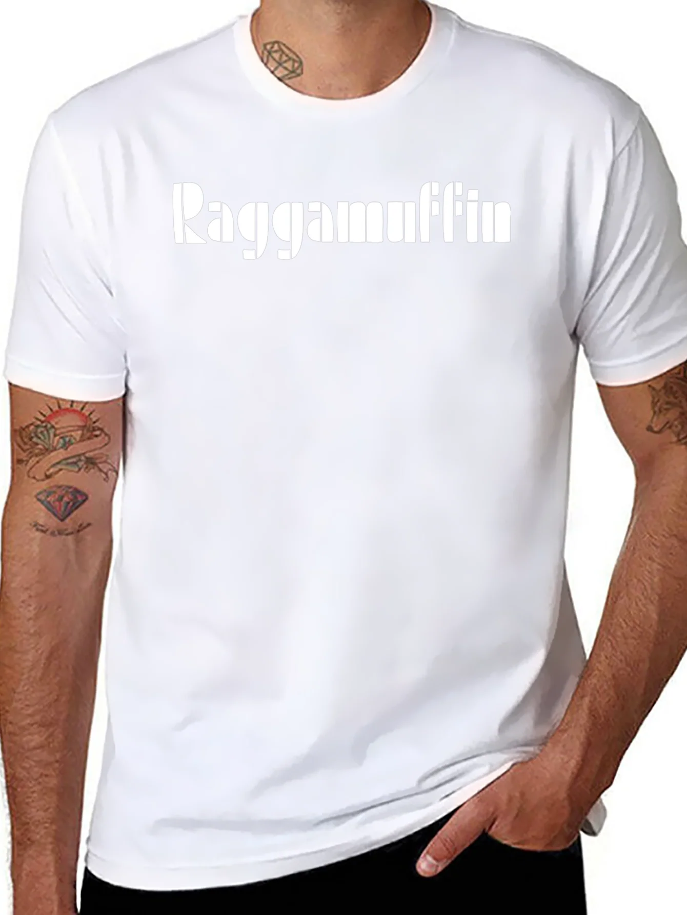 Raggamuffin Graphic T-Shirt - Black Casual Cotton Tee