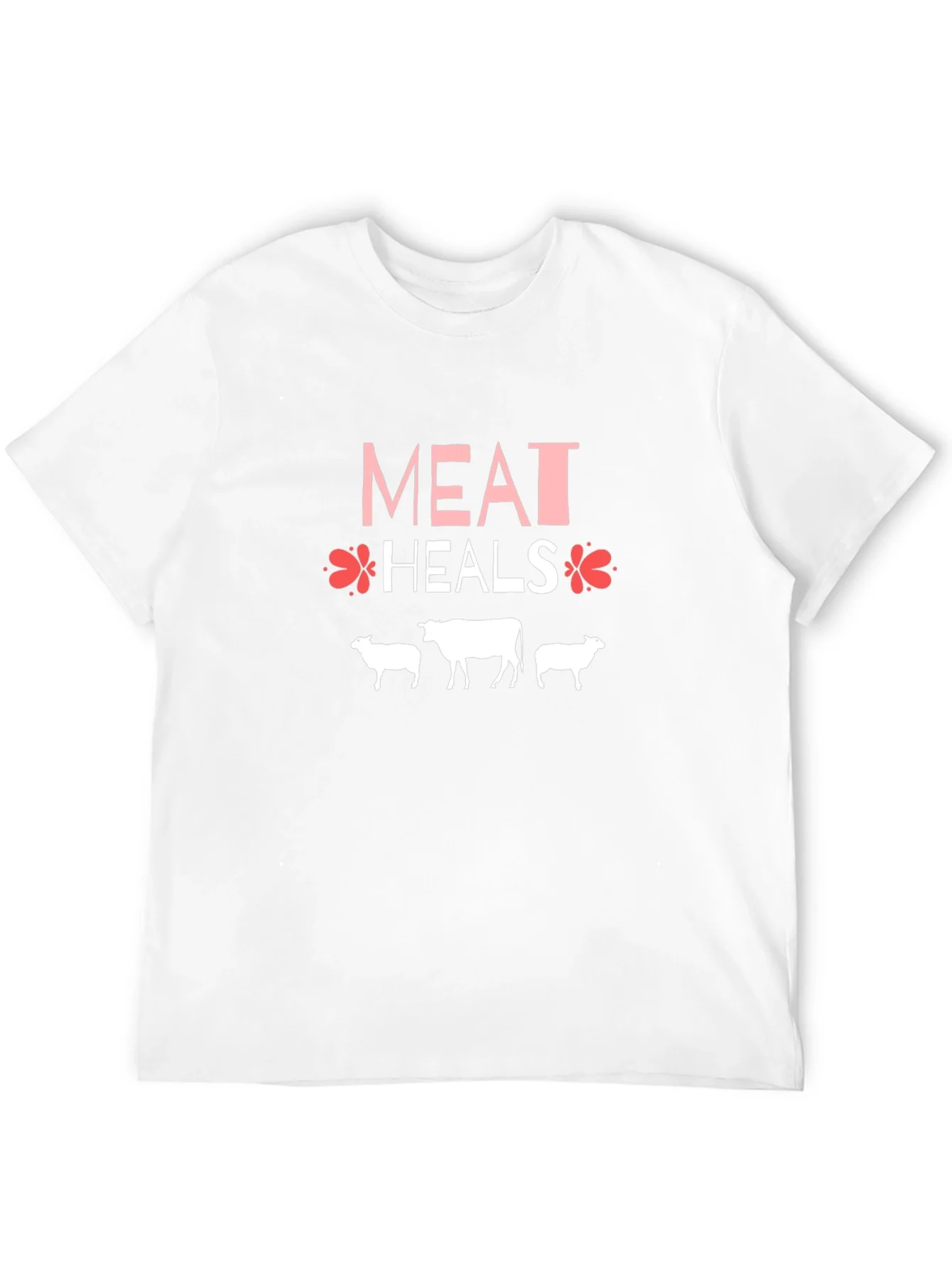 Meat Heals T-Shirt Black Cotton Blend Casual