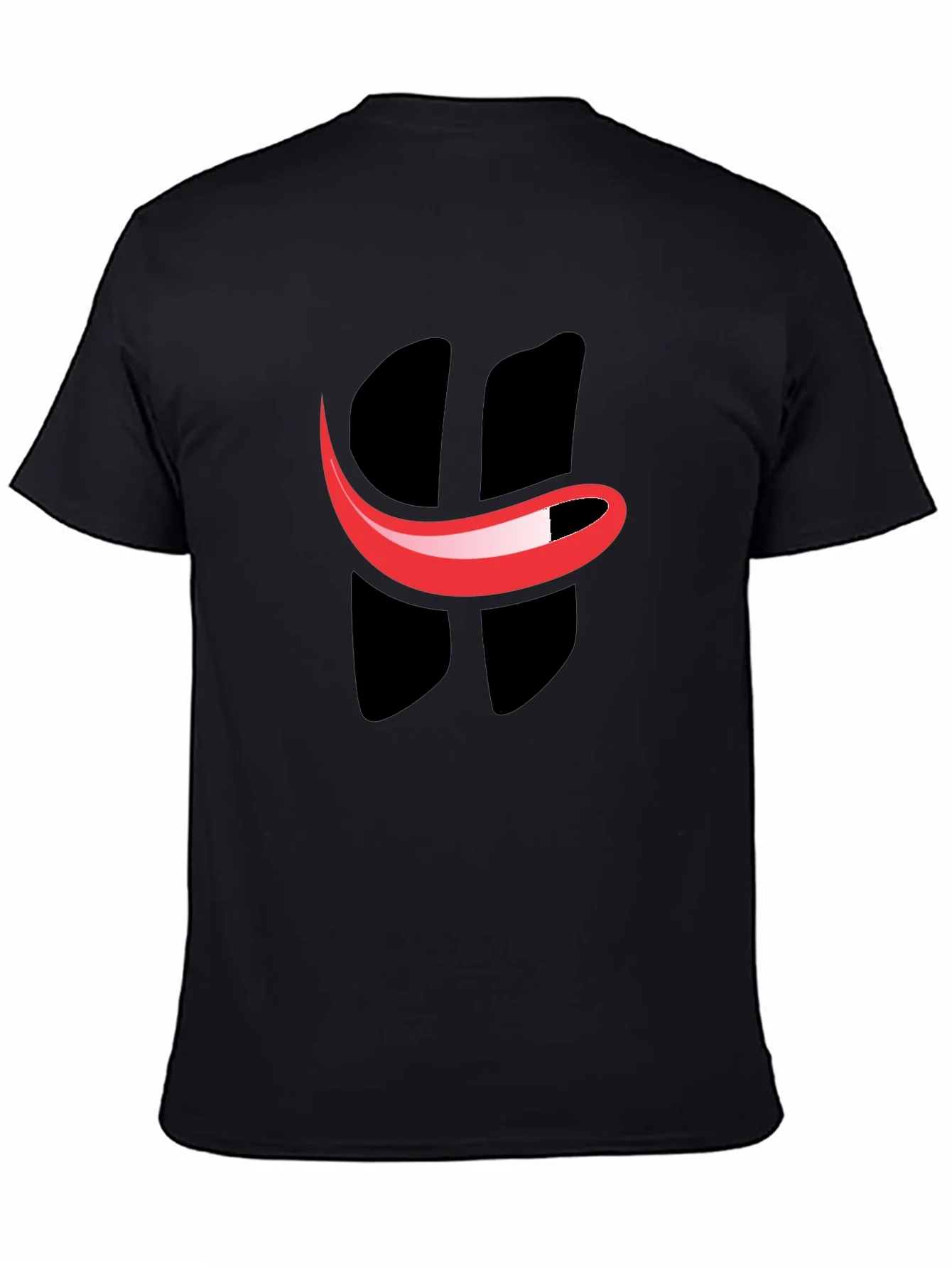 Smiley Face Graphic Tee - Black Cotton T-Shirt