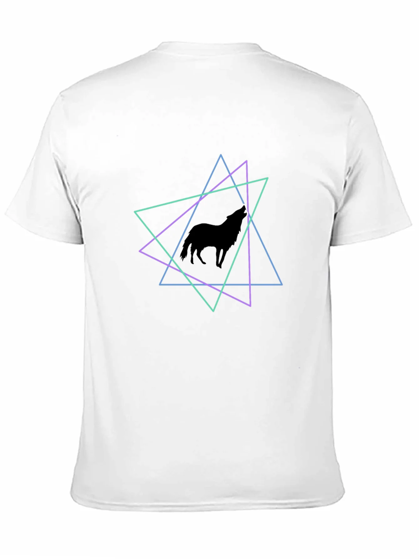 Geometric Wolf T-Shirt - Black