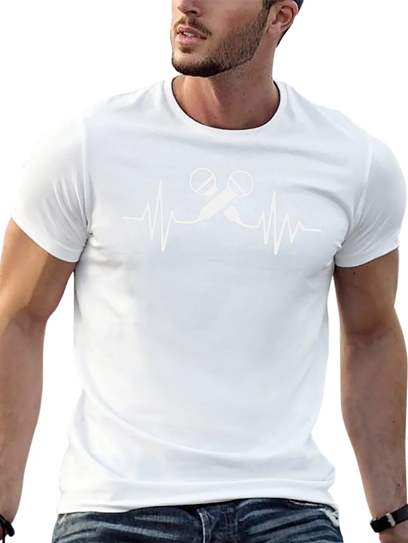 Microphone Heartbeat Black T-Shirt