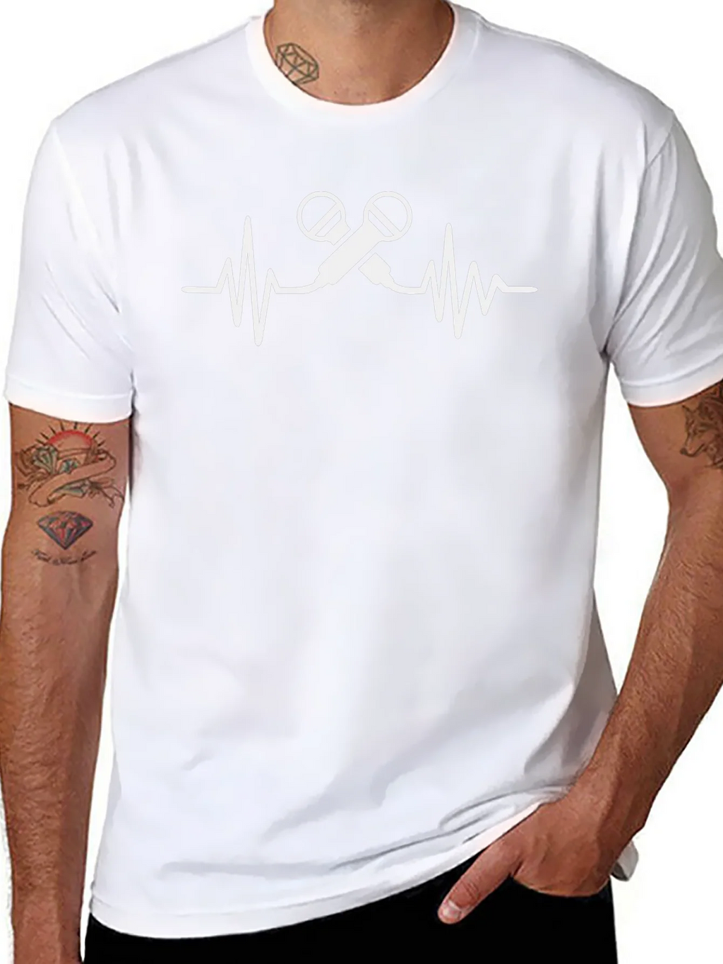 Microphone Heartbeat Black T-Shirt