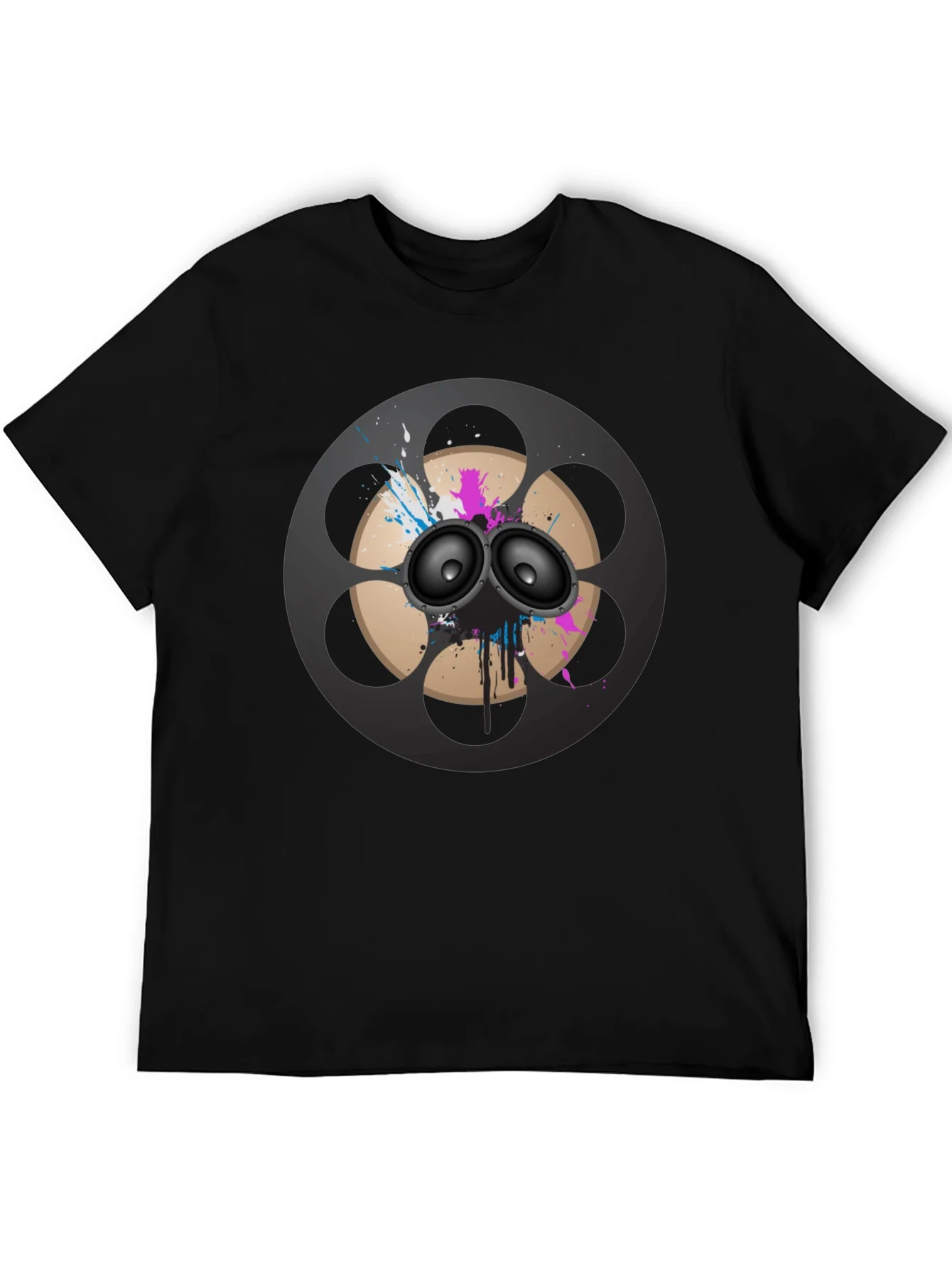Retro Film Reel Speaker Graphic T-Shirt