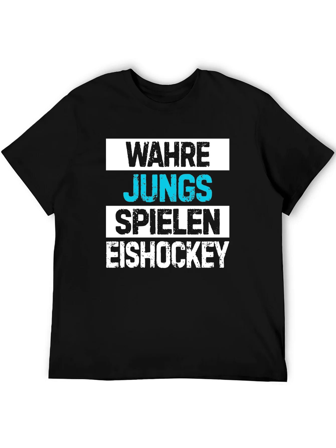 Wahre Jungs Spielen Eishockey Black T-Shirt
