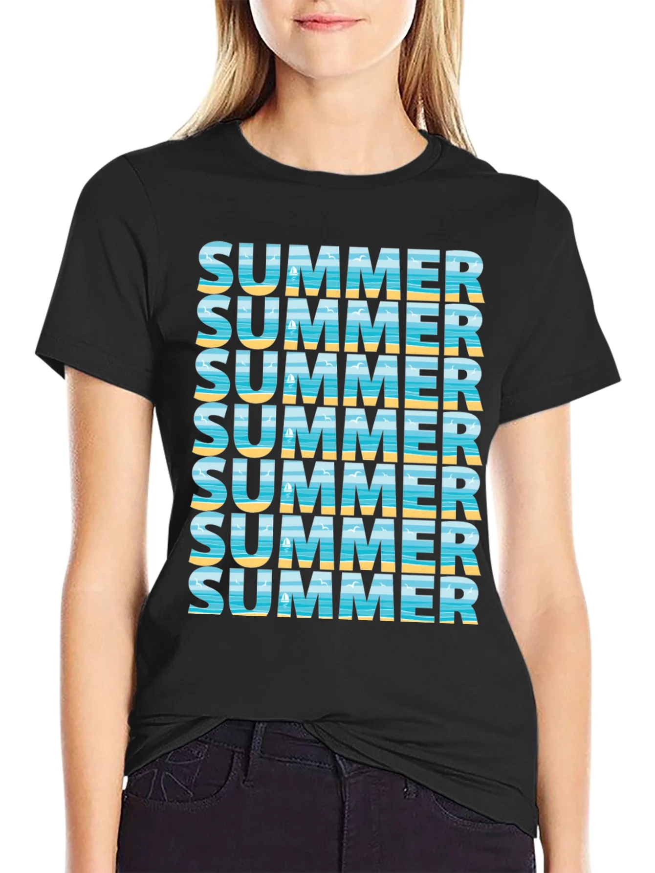Summer Vibes Graphic Tee - Beach Design