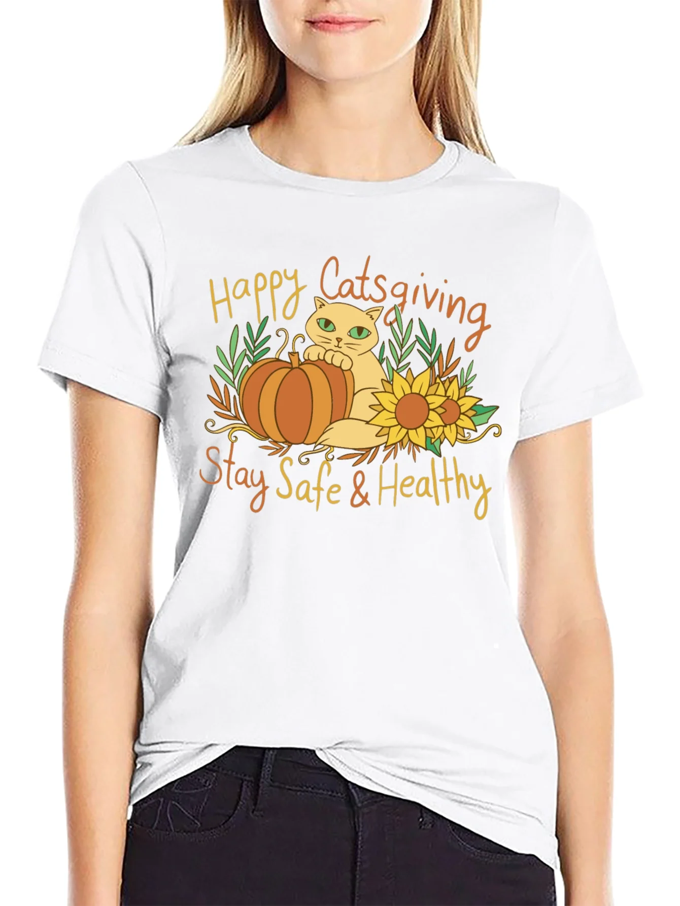 Happy Catsgiving T-Shirt - Stay Safe & Healthy
