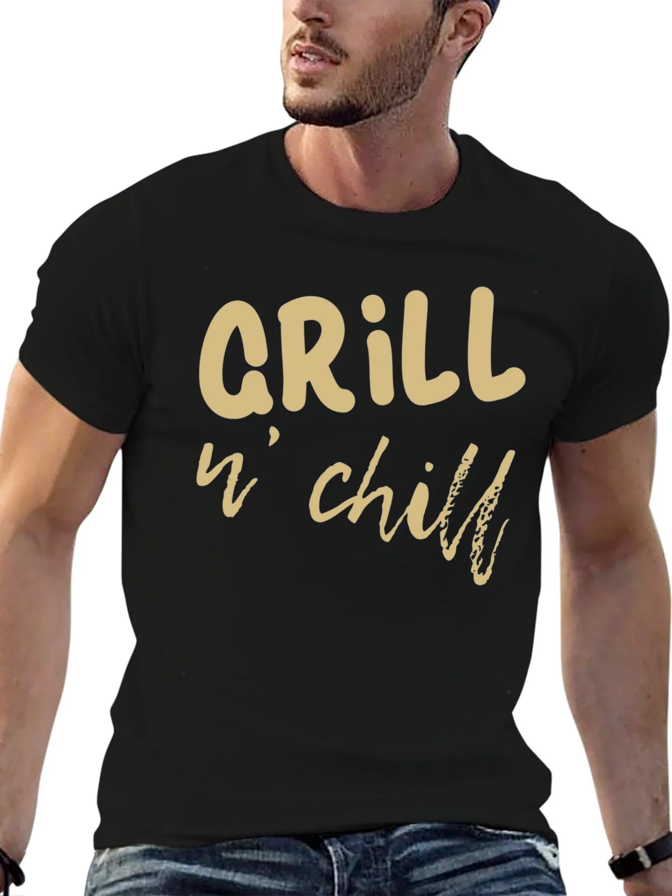 Grill n Chill Graphic T-Shirt - Black