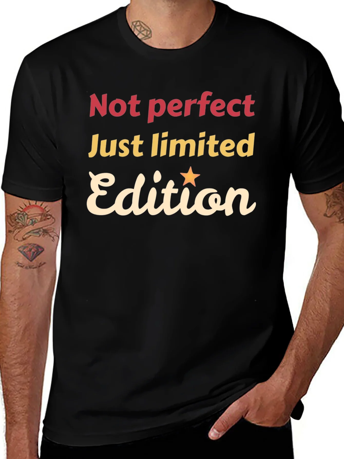 Not Perfect Just Limited Edition Black Graphic Tee